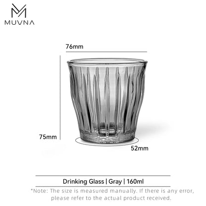 MUVNA Glass Coffee Cup 100ml 160ml 220ml 320ml Espresso Cups Coffee Accessories Anti-Scald Coffee Mugs Glass Transparent Gray