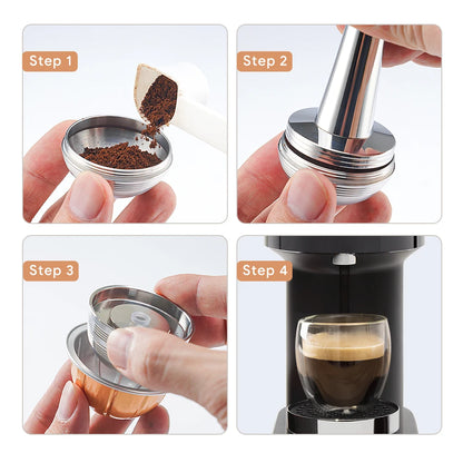 Stainless Steel Refillable Capsule Filter For Nespresso Vertuo Next Pop Vertuoline Coffee Maker Reusable Alumium Coffee Pods