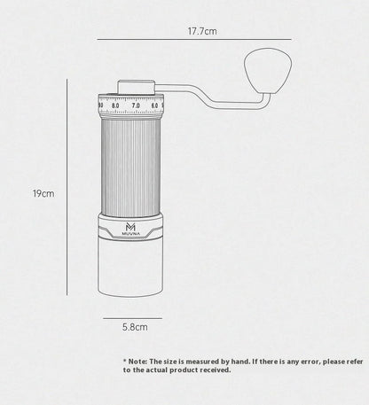 MUVNA GM2 Adjustable Manual Coffee Grinder-Hand Coffee Grinder with Stainless Steel 44mm Conical Burr Portable Coffee Grinder
