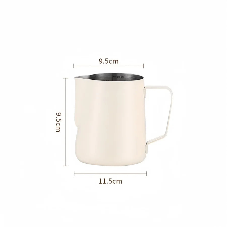 Coffee Milk Frothing Pitcher Jug 304 Stainless Steel With Scale Latte Steam Coffee Paint Process Kitchen Cafe Accessories