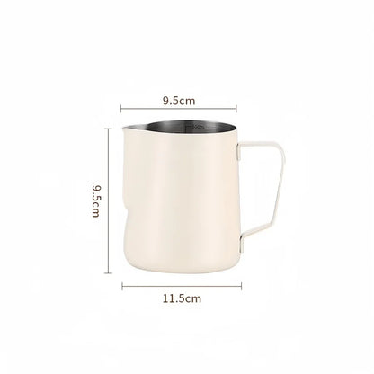 Coffee Milk Frothing Pitcher Jug 304 Stainless Steel With Scale Latte Steam Coffee Paint Process Kitchen Cafe Accessories