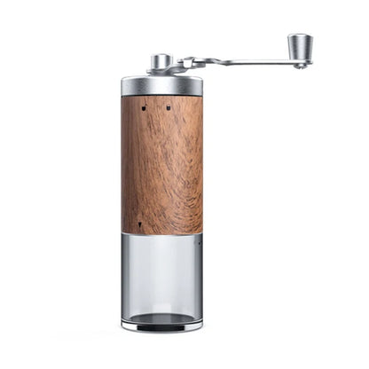 1PCS Coffee Bean Grinder Portable Wood Grain Stainless Steel Crank Hand Hand Coffee Grinder Kitchen Tool Grinder