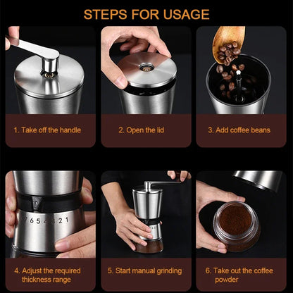 Manual Coffee Grinder Portable Grinder Home Outdoor Travel High Quality Hand Crank Coffee Grinder Adjustable Grind Grinding Tool