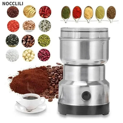 Electric Grinder Multifunctional Home Coffee Grinder Four Edged Blade Kitchen Cereal Nuts Beans Spices Grains Grinder Machine