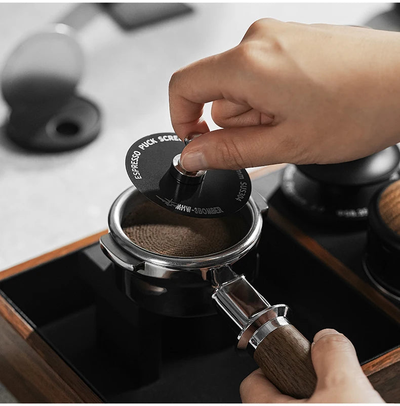 MHW-3BOMBER 51/53/58.5mm Espresso Puck Screen 0.8/0.2mm Thickness Stainless Steel Reusable Coffee Filter Coffee Tools