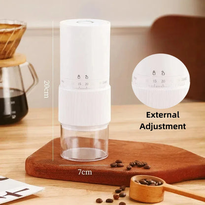 New Portable Electric Coffee Bean Grinder Household 1000mAh 30 Gears Externally Adjustable Coffee Machine Rechargeable Grinders