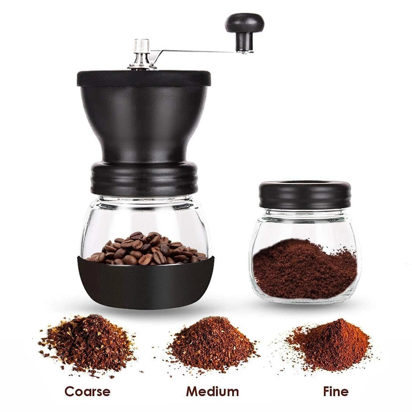 Manual Coffee Grinding Machine Stainless Steel & Glass For Pepper Nuts Spice Adjustable Home Portable Coffee Grinding Tools