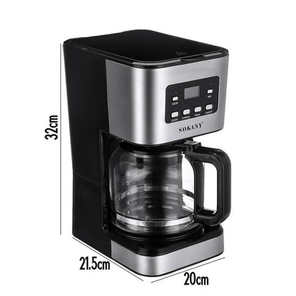 SK 950W Electric Coffee Machine Household Coffee Pot American Drip Semi-Automatic Steam Coffee Machine Brewing Tea café Maker