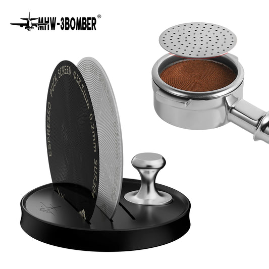 MHW-3BOMBER 51/53/58.5mm Espresso Puck Screen 0.8/0.2mm Thickness Stainless Steel Reusable Coffee Filter Coffee Tools