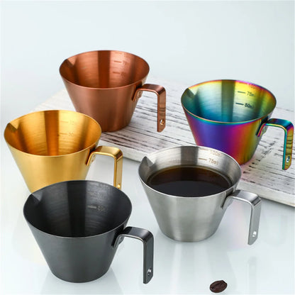 100ml Stainless Steel Espresso Measuring Cup with Scale V-Shaped Spout Coffee Measuring Jug Professional Milk Pitcher