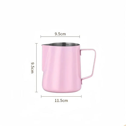 Coffee Milk Frothing Pitcher Jug 304 Stainless Steel With Scale Latte Steam Coffee Paint Process Kitchen Cafe Accessories