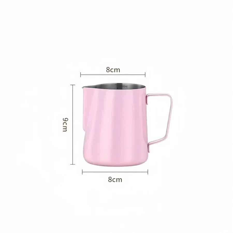 Coffee Milk Frothing Pitcher Jug 304 Stainless Steel With Scale Latte Steam Coffee Paint Process Kitchen Cafe Accessories