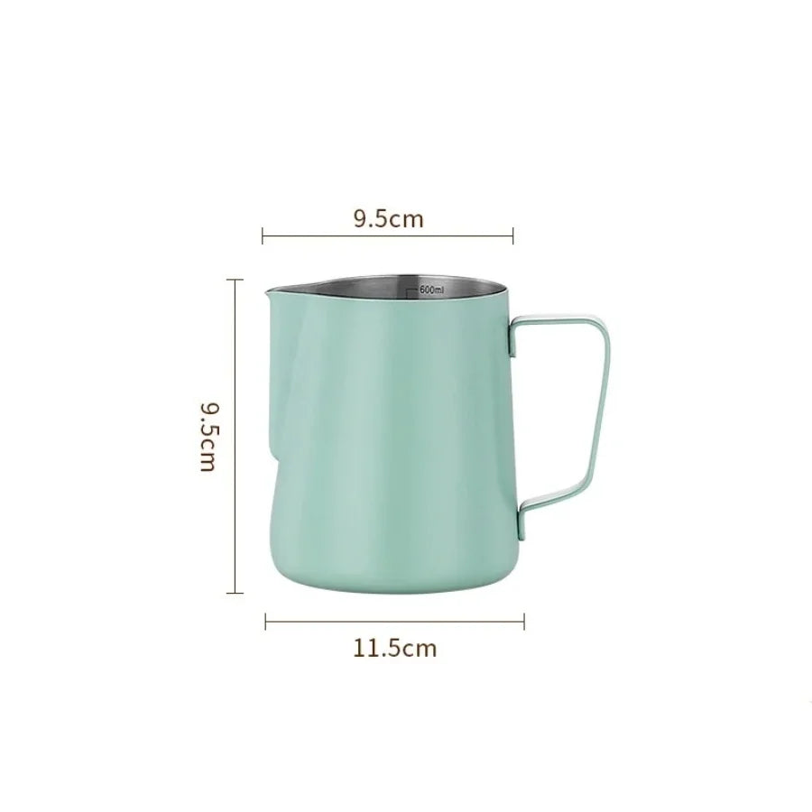 Coffee Milk Frothing Pitcher Jug 304 Stainless Steel With Scale Latte Steam Coffee Paint Process Kitchen Cafe Accessories