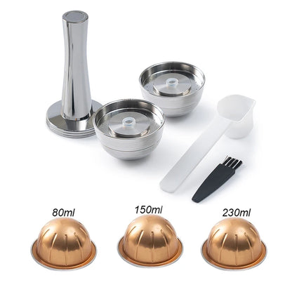 Stainless Steel Refillable Capsule Filter For Nespresso Vertuo Next Pop Vertuoline Coffee Maker Reusable Alumium Coffee Pods