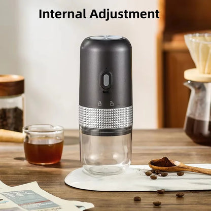 New Portable Electric Coffee Bean Grinder Household 1000mAh 30 Gears Externally Adjustable Coffee Machine Rechargeable Grinders