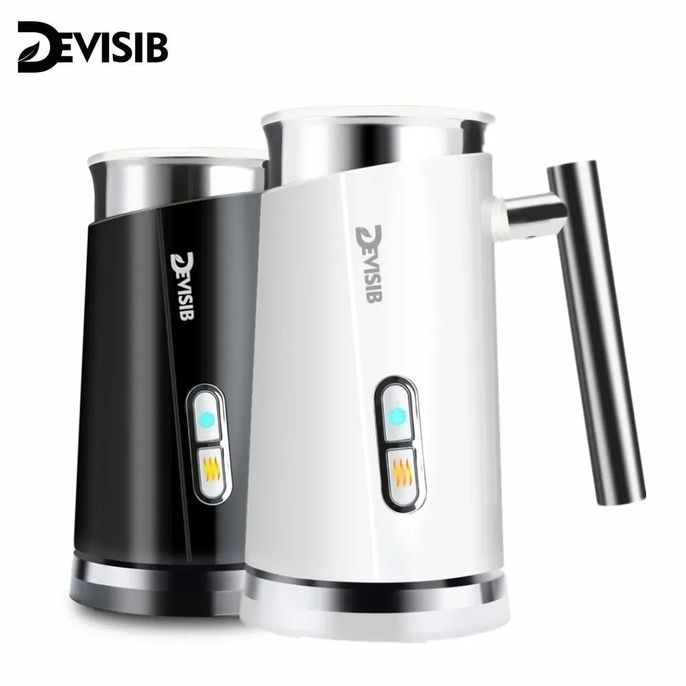 DEVISIB 3 in 1 Electric Milk Frother 300ml Automatic Hot and Cold Foam Maker for Coffee Latte Cappuccino Macchiato Hot Chocolate