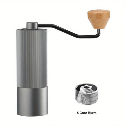 Hand Burr Coffee Bean Grinding CNC 304 Stainless Steel Professional Espresso Double Bearing Adjustable Manual Coffee Grinder