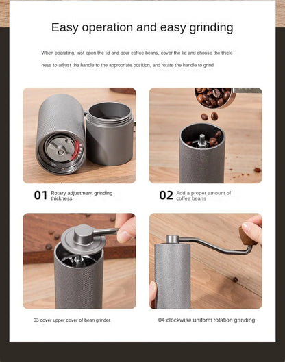 Manual Coffee Grinder with Stainless Steel Grinding Core All Metal Body Hand Brewed Coffee Portable Coffee Accessories