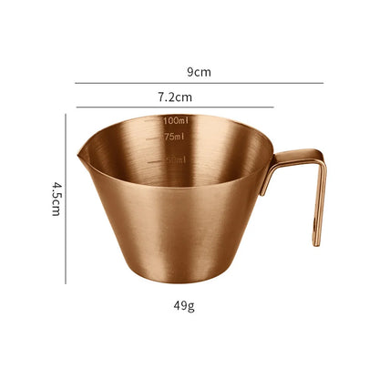 100ml Stainless Steel Espresso Measuring Cup with Scale V-Shaped Spout Coffee Measuring Jug Professional Milk Pitcher