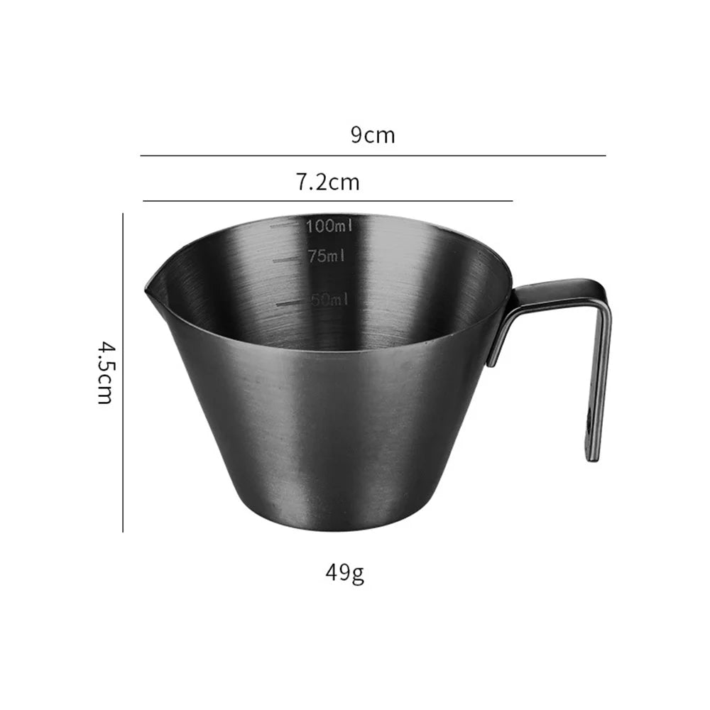 100ml Stainless Steel Espresso Measuring Cup with Scale V-Shaped Spout Coffee Measuring Jug Professional Milk Pitcher