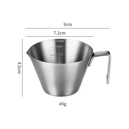 100ml Stainless Steel Espresso Measuring Cup with Scale V-Shaped Spout Coffee Measuring Jug Professional Milk Pitcher