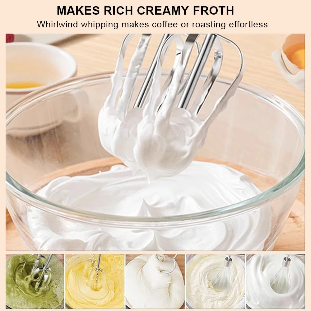 Electric Egg Beater Handheld Cream Blender Portable Household Kitchen Automatic Mixer for Coffee Milk Frother Foamer Machine