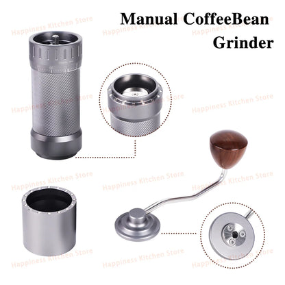 Manual Espresso Grinder Ghost Burr Hand Grinder 48MM Burr Grinder Stainless Steel Coffee Mill