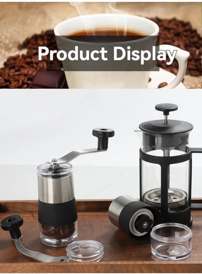 Mini Hand Shake Manual Grinding Convenient Stainless Steel Ceramic Core Coffee Bean Grinder Visual Coffee Machine