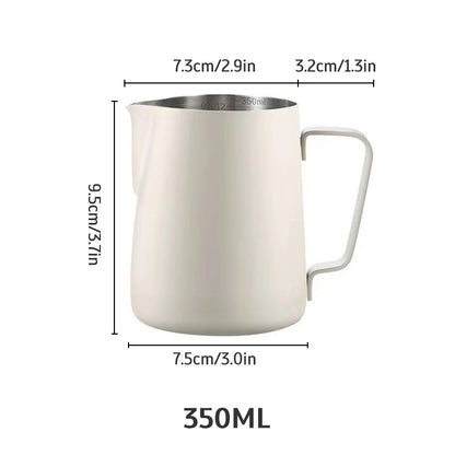 Stainless Steel Milk Frothing Jug Long Rounded Spout Latte Art Jug Milk Pitcher Frother Professional Barista Milk Steaming Jug