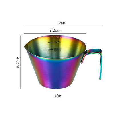 100ml Stainless Steel Espresso Measuring Cup with Scale V-Shaped Spout Coffee Measuring Jug Professional Milk Pitcher