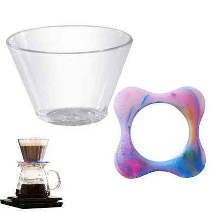 Coffee Filter Holder Resin Rainbow Portable Coffee Maker Pour Over Coffee Maker Coffee Dripper Brewer Glass Coffee Pot Decanter