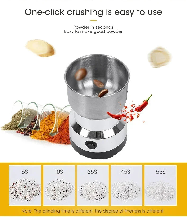 Electric Grinder Multifunctional Home Coffee Grinder Four Edged Blade Kitchen Cereal Nuts Beans Spices Grains Grinder Machine