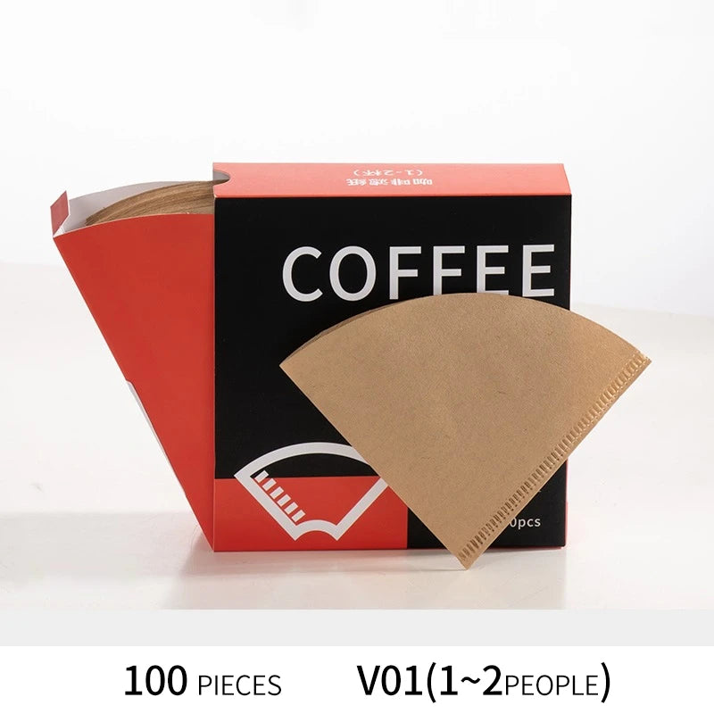 Coffee Filter Paper Handmade Coffee Special Cone-Shape Filter Paper Environmentally Friendly Log Pulp Coffee Brewing Filter Bag