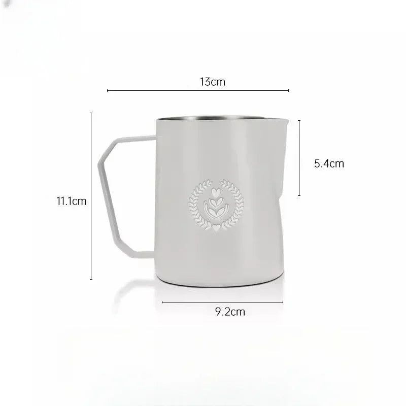 Coffee Milk Frothing Pitcher Jug 304 Stainless Steel With Scale Latte Steam Coffee Paint Process Kitchen Cafe Accessories