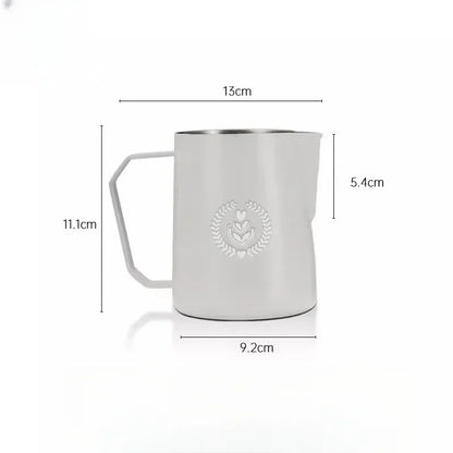 Coffee Milk Frothing Pitcher Jug 304 Stainless Steel With Scale Latte Steam Coffee Paint Process Kitchen Cafe Accessories